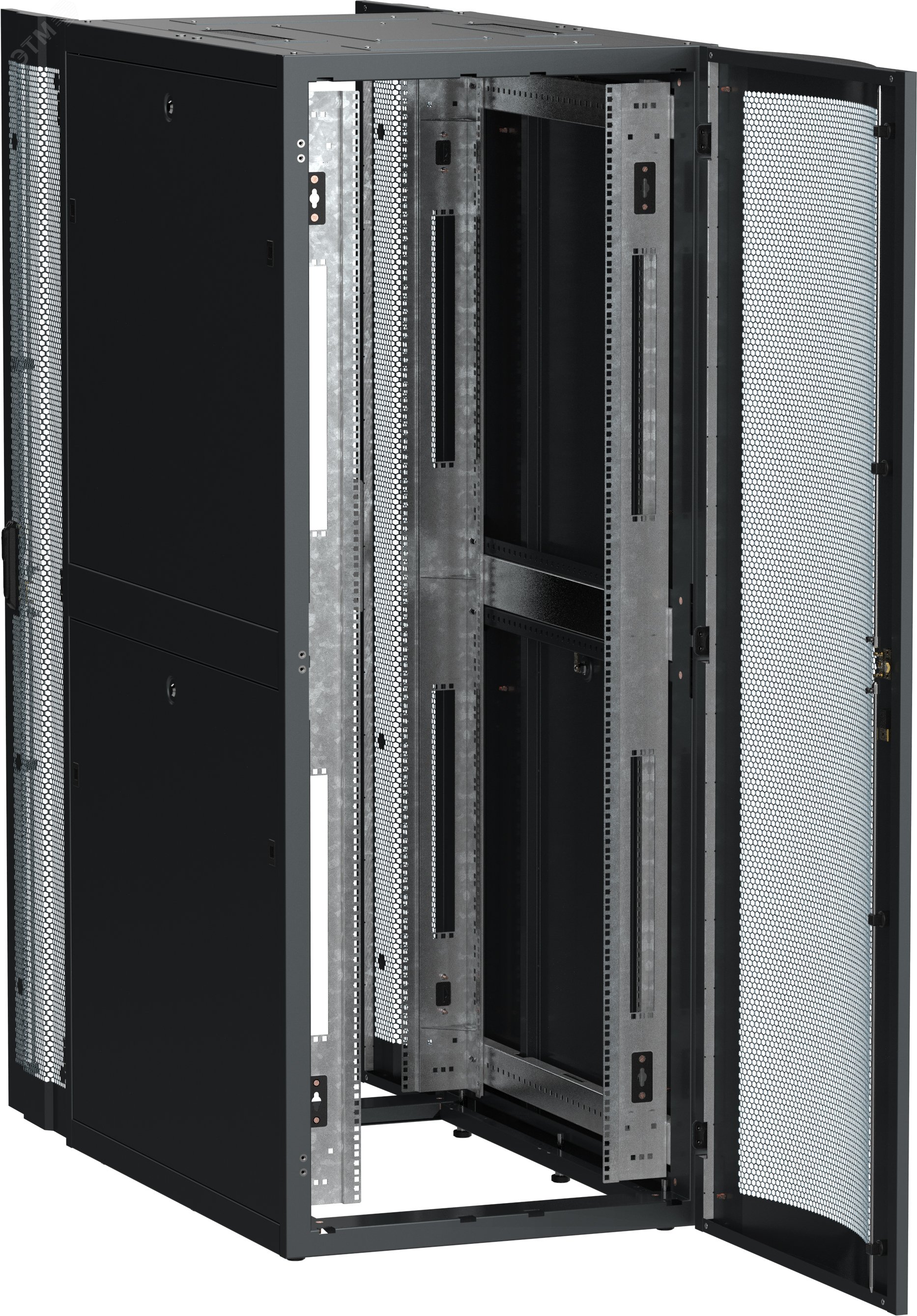 Шкаф серверный ITK LINEA S 19'' 24U 800х1000мм перфорированная дверь черный LS05-24U81-2PP ITK - превью 2