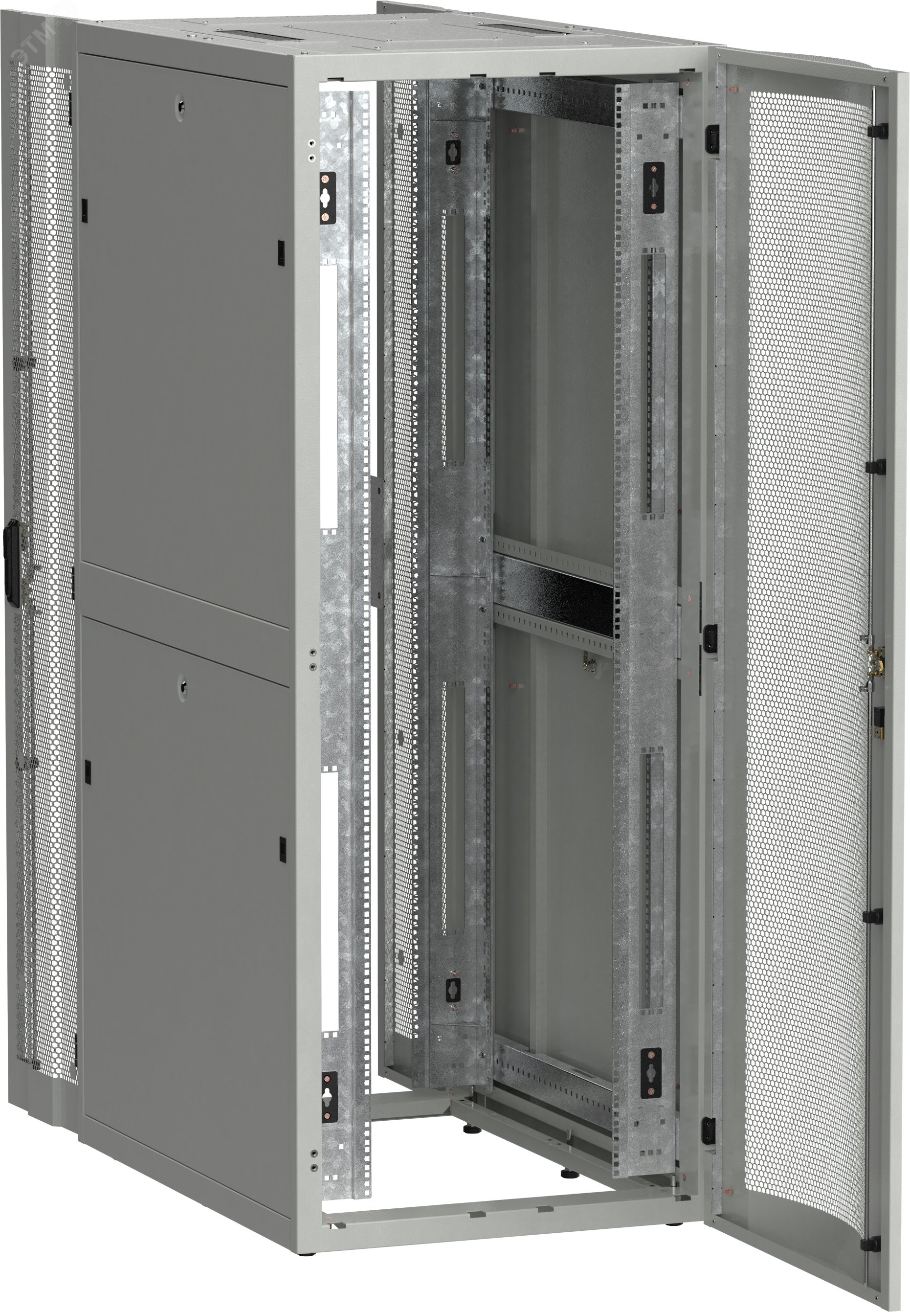 Шкаф серверный ITK LINEA S 19'' 42U 800х1000мм перфорированная дверь серый LS35-42U81-2PP ITK - превью 2