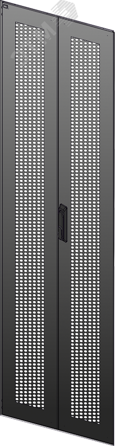 Изображение товара Дверь двустворчатая для IT-шкафа 800мм LINEA N перфорированная черная