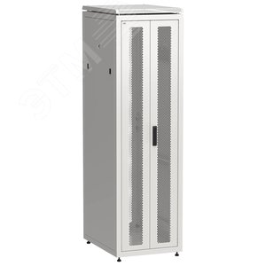 Шкаф напольный сетевой 19' LINEA N 42U 600х800мм передняя распашная перфорированная дверь задняя перфорированная серый