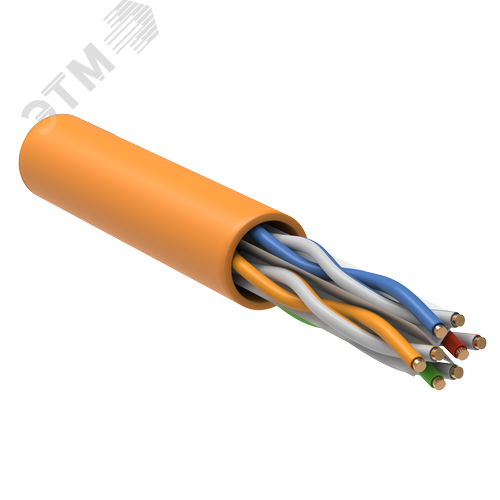 Изображение товара Витая пара U/UTP кат 6 4х2х0.57 LSZH нг(А)-HF оранжевый 305м РФ/Т (упак)