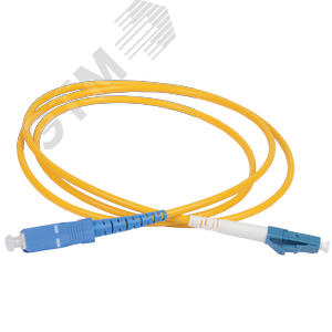 Патч-корд оптический переходной (шнур коммутационный) для одномодового кабеля (SM) 9/125 (OS2) LC/UPC-SC/UPC одинарного исполнения (Simplex) LSZH 1м