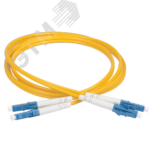 Патч-корд оптический соединительный (шнур коммутационный) для одномодового кабеля (SM) 9/125 (OS2) LC/UPC-LC/UPC двойного исполнения (Duplex) LSZH 1м