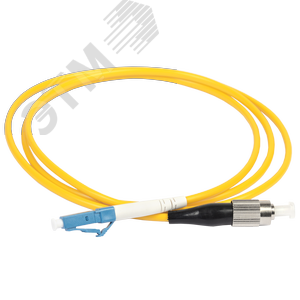 Патч-корд оптический переходной (шнур коммутационный) для одномодового кабеля (SM) 9/125 (OS2) FC/UPC-LC/UPC одинарного исполнения (Simplex) LSZH 1м
