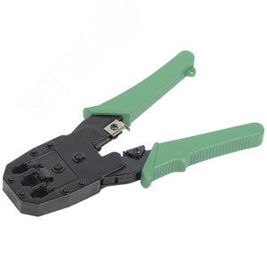 Инструмент обжимной для RJ45/RJ12/RJ11 ручка PVC зеленый