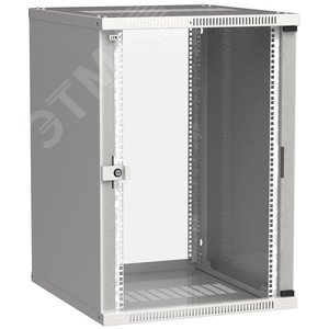 Шкаф LINEA WE 18U 600x650мм дверь стекло серый
