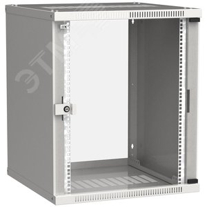Шкаф LINEA WE 15U 600x650мм дверь стекло серый