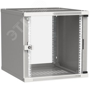 Шкаф LINEA WE 9U 600x650мм дверь стекло серый LWE3-09U67-GF ITK