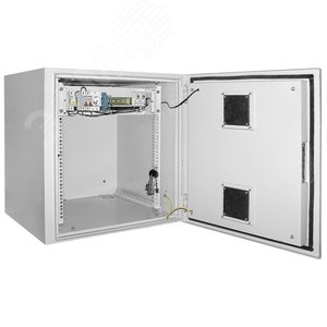 Шкаф уличный 19дюйм 9U 650x600 IP55 металлическая дверь серый