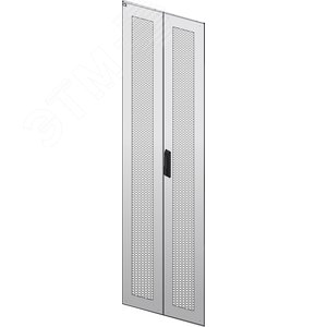 Дверь перфорированная двустворчатая для шкафа LINEA N 28U 600мм серая