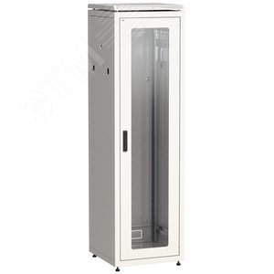 Шкаф сетевой 19' LINEA N 42U 600х600мм стеклянная передняя дверь серый