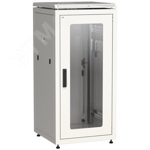 Шкаф сетевой 19дюйм LINEA N 28U 600х800 мм стеклянная передняя дверь. задняя металлическая серый