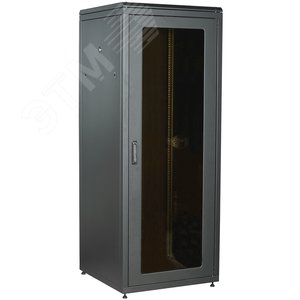 Шкаф сетевой 19' LINEA N 18U 800х800мм стеклянная передняя дверь задняя металлическая черный