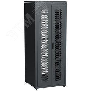 Шкаф сетевой 19' LINEA N 42U 800х800мм двустворчатая перфорированная дверь задняя перфорированная черный LN05-42U88-2PP ITK