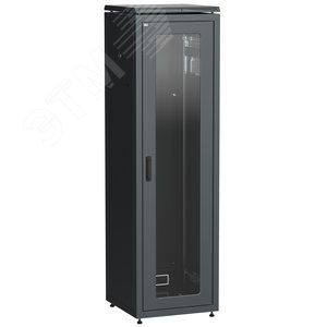 Шкаф сетевой 19' LINEA N 47U 600х800мм стеклянная передняя дверь черный