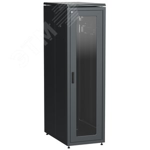 Шкаф сетевой 19'' LINEA N 33U 600х1000 мм стеклянная передняя дверь. задняя перфорированная черный