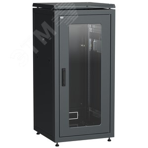 Шкаф сетевой 19' LINEA N 18U 600х800мм стеклянная передняя дверь черный