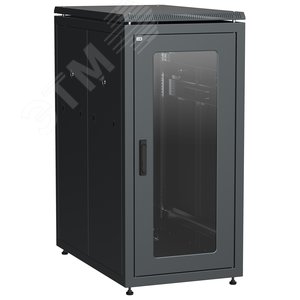 Изображение товара Шкаф сетевой 19дюйм LINEA N 24U 600х1000 мм стекл дверь задняя перф черный (шт)