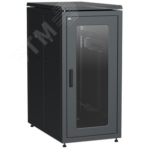 Шкаф сетевой 19дюйм LINEA N 18U 600х1000 мм стекл передняя дверь черный