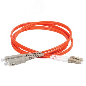 Патч-корд оптический соединительный (шнур коммутационный) для многомодового кабеля (MM) 50/125 (OM2) SC/UPC-LC/UPC двойного исполнения (Duplex) LSZH 3м