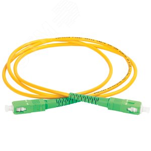 Патч-корд оптический соединительный (шнур коммутационный) для одномодового кабеля (SM) 9/125 (OS2) SC/APC-SC/APC одинарного исполнения (Simplex) LSZH 1м