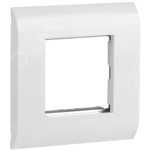 Изображение товара Рамка лицевая для модуля Mosaic 80х80мм металлический суппорт белая (шт)