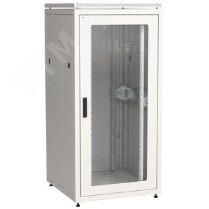 Шкаф сетевой 19' LINEA N 33U 800х800мм стеклянная передняя дверь задняя металлическая серый