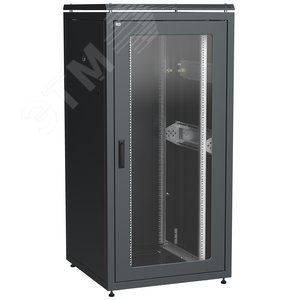 Шкаф сетевой 19' LINEA N 33U 800х800мм стеклянная передняя дверь задняя металлическая черный