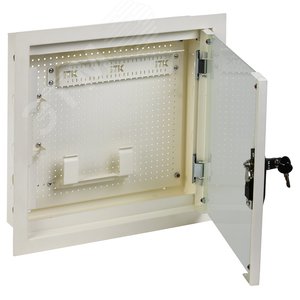Шкаф мультимедиа LINEA R настенный встраиваемый 400х400мм дверь стеклянная белый RAL9016
