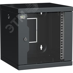 Шкаф LINEA WS 10' 6U 320х310мм дверь обзорная со стеклом черный - фото 1