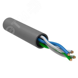 Изображение товара Витая пара U/UTP кат 5E 2х2х24AWG PVC серый 305м РФ/С (шт)