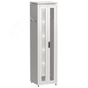 Шкаф напольный сетевой 19' LINEA N 47U 600х600мм передняя распашная перфорированная дверь задняя перфорированная серый