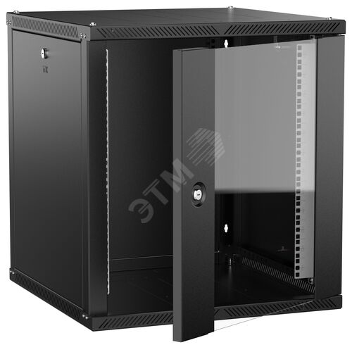 Изображение товара ITK LINEA W Шкаф настенный 12U 600х600мм дверь стекло черный 2.0 (шт)