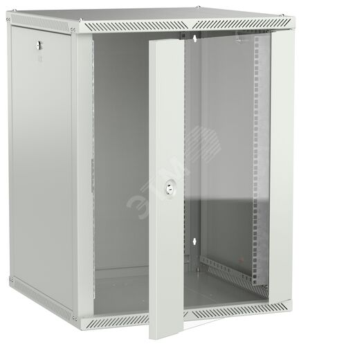Изображение товара LINEA W Шкаф настенный 15U 600х600мм дверь стекло серый 2.0 (шт)