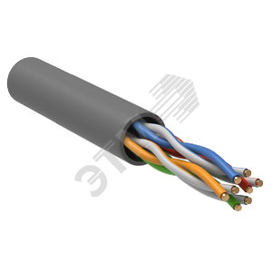 Изображение товара Витая пара U/UTP кат 5E 4 пары PVC 305м серый GENERICA (м)