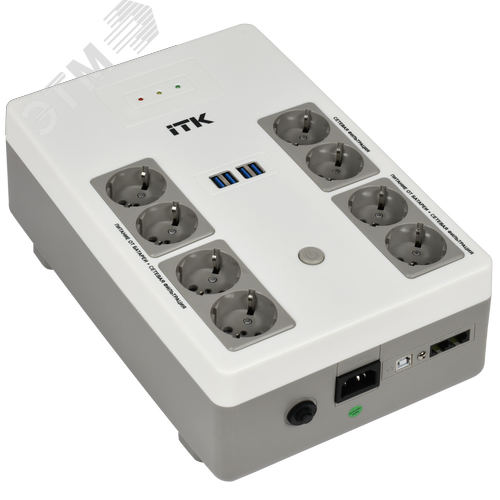 Изображение товара Источник бесперебойного питания ITK ELECTRA ST8 Line-interactive 1000Ва/600Вт, 1Ф/1Ф, LED с АКБ 1х9AH (шт)