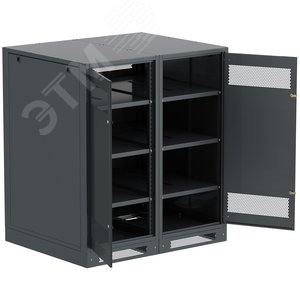 Изображение товара Шкаф LINEA B (пустой) 1350х1400х950мм двустворчатая металлическая дверь черный (шт)