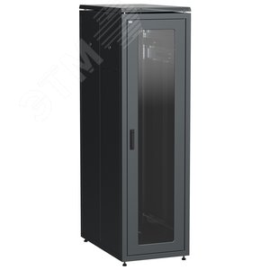 Шкаф напольный сетевой 19'' LINEA N 47U 800х1000мм стеклянная передняя дверь. задняя металлическая черный