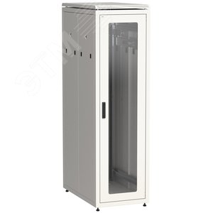 Шкаф напольный сетевой 19'' LINEA N 42U 800х1000мм стеклянная передняя дверь. задняя металлическая серый