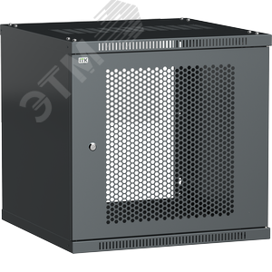 Шкаф LINEA WE 9U 600х600мм дверь перфорированная черный - фото 1