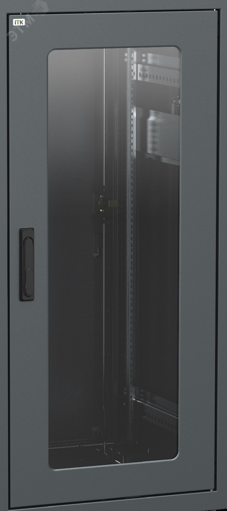 Дверь стеклянная 800мм шкафа LINEA N 28U чер. LN05-28U8X-DR ITK