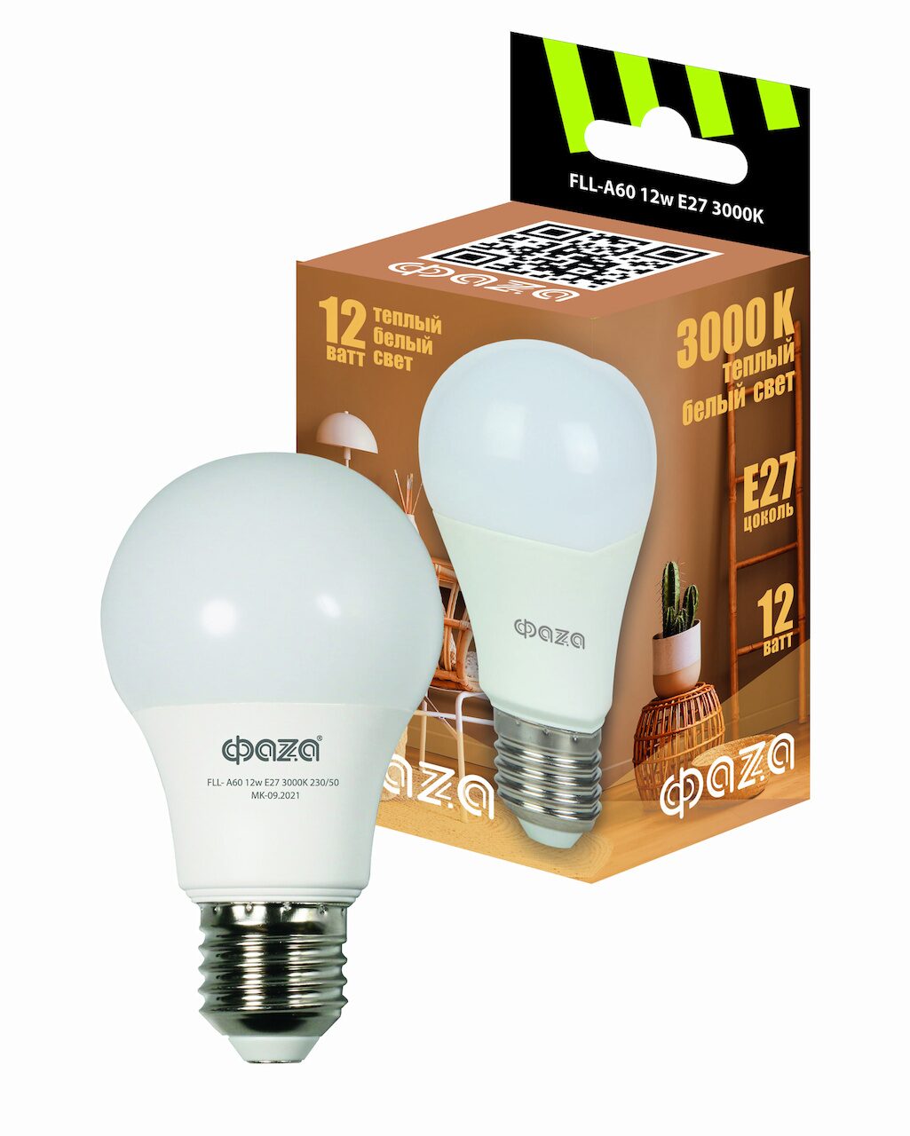 Лампа светодиодная LED 12Вт E27 3000K груша 230/50