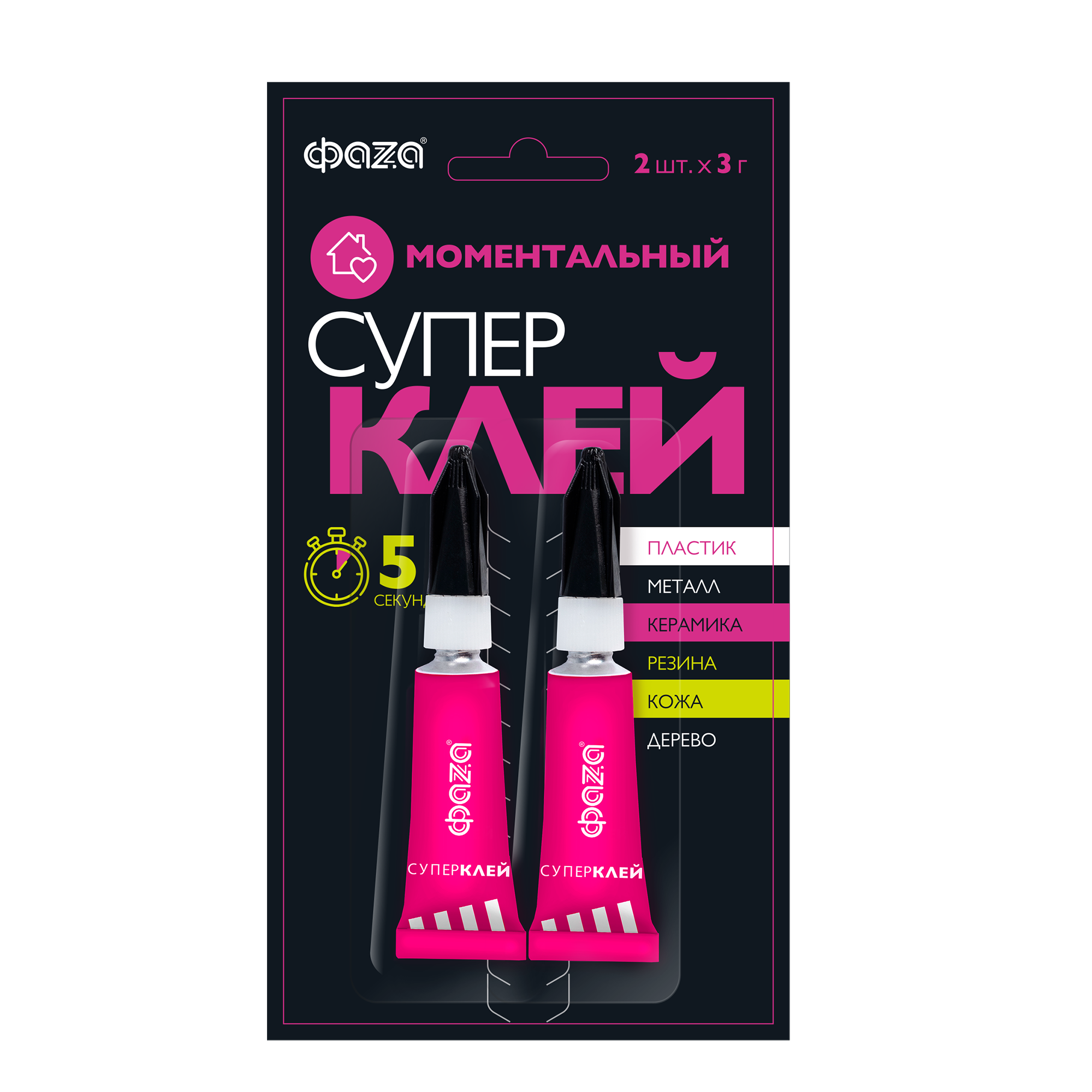 Супер-клей 20г ФАZА GSp-20x 1 BL-1 в тюбике ФАZА - 10 шт