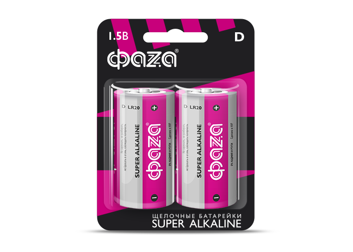 Элемент питания LR20 Super Alkaline, блистер, 2шт.