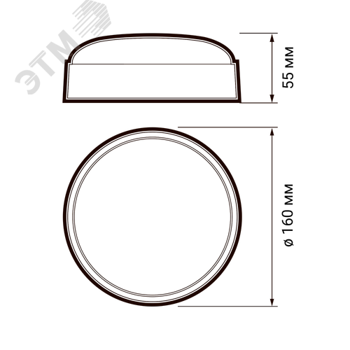 Светильник светодиодный влагозащищенный ДБП-12Вт 4000К 960 Лм круглый IP54 - фото 3