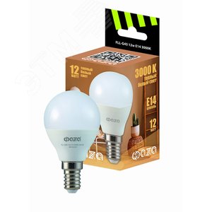 Лампа светодиодная LED 12Вт E14 3000K шар 230/50 ФАZА
