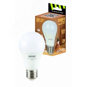 Лампа светодиодная LED 24Вт E27 3000K груша 230/50