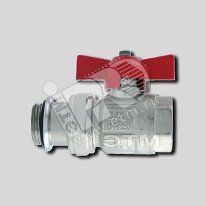 Изображение товара Кран шаровой со сгоном 1' ВН с уплотнением ручка бабочка IDEAL (шт)