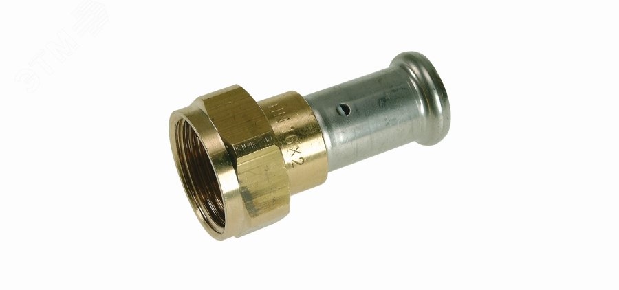 Изображение товара Муфта накидная гайка с плоским уплотнением, латунь, пресс, 26x3/4