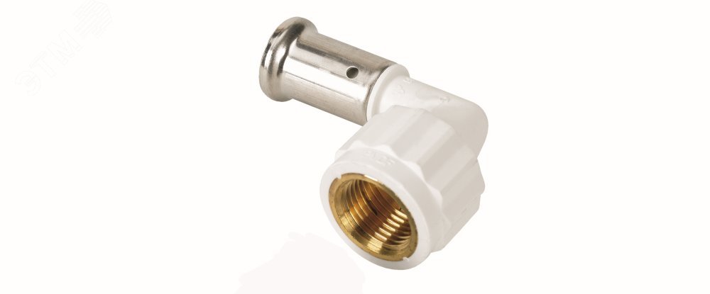 Изображение товара Угольник ВР 16x3/8 90 град. ПВДФ пресс белый